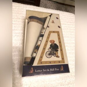 Retro Teddy Bear Letter Set & Ball Pen